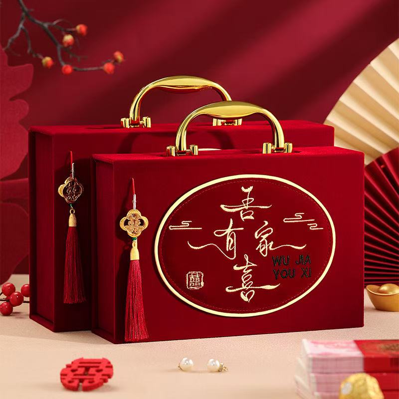 订婚彩礼钱盒子提亲彩礼盒彩礼箱礼金盒结婚布置装饰聘礼盒装现金