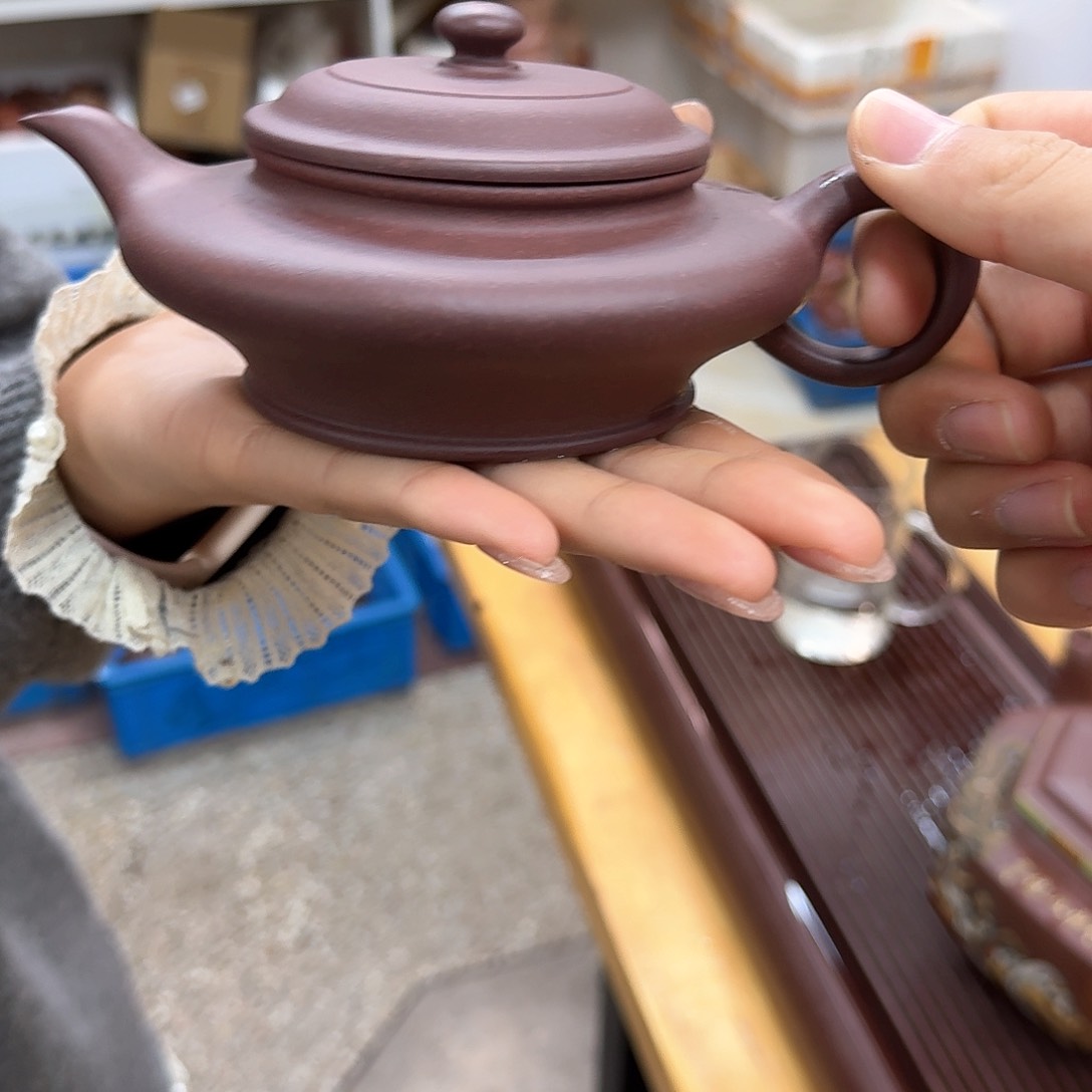 紫砂茶壶紫砂壶虚扁200cc