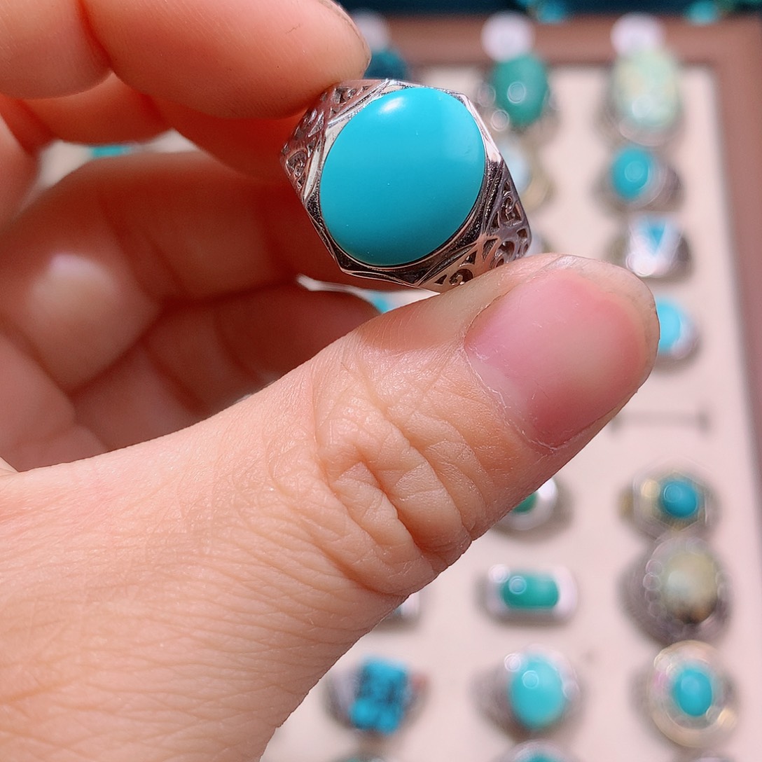 绿松石银S925镶嵌挂件