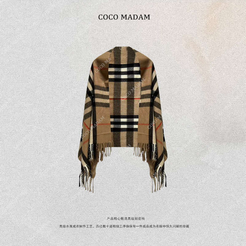 NIUNIU ·T-2047 秋冬长款格纹女法式保暖格子围脖字母围巾