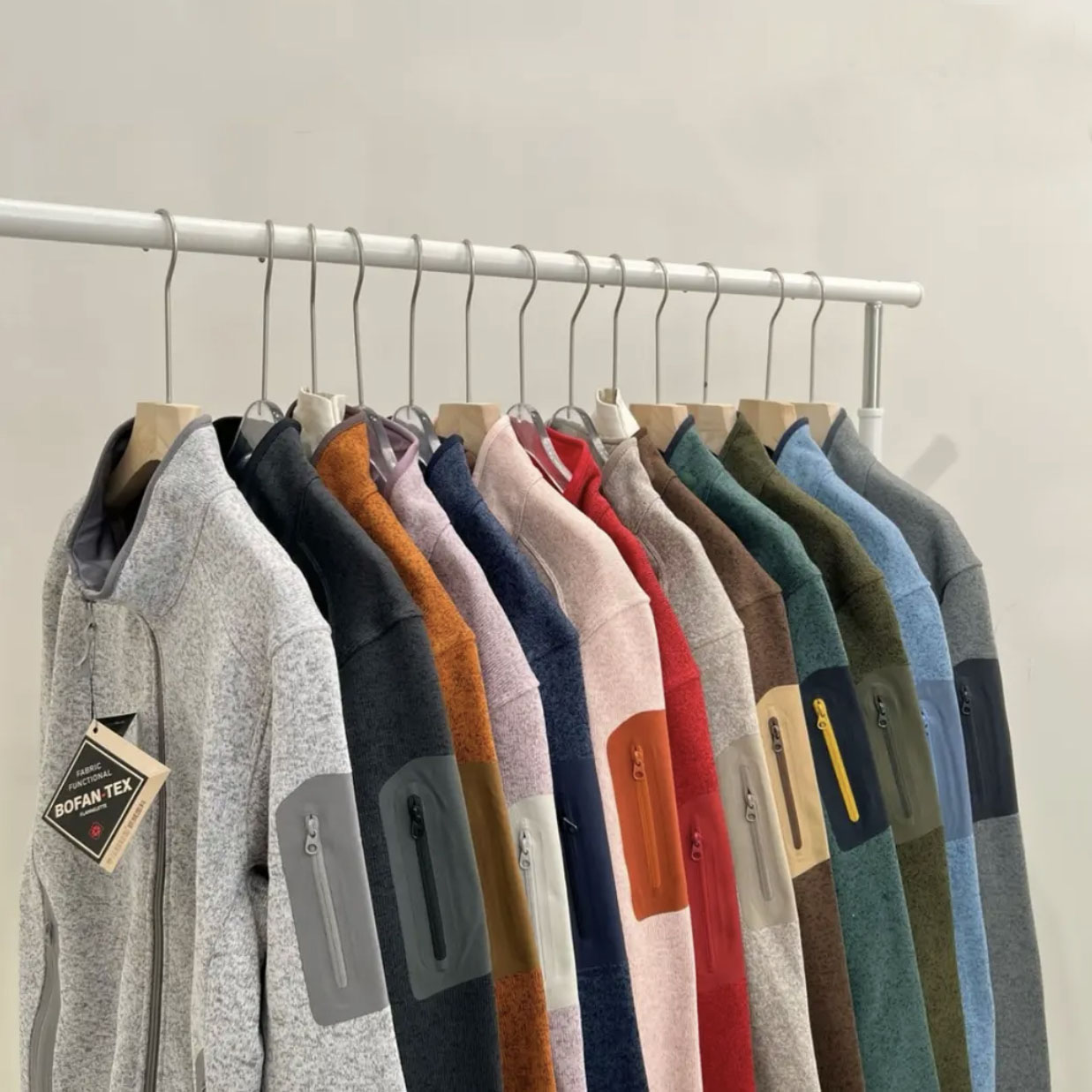 秋冬户外加绒情侣款立领针织卫衣内胆运动保暖透气抓绒休闲外套