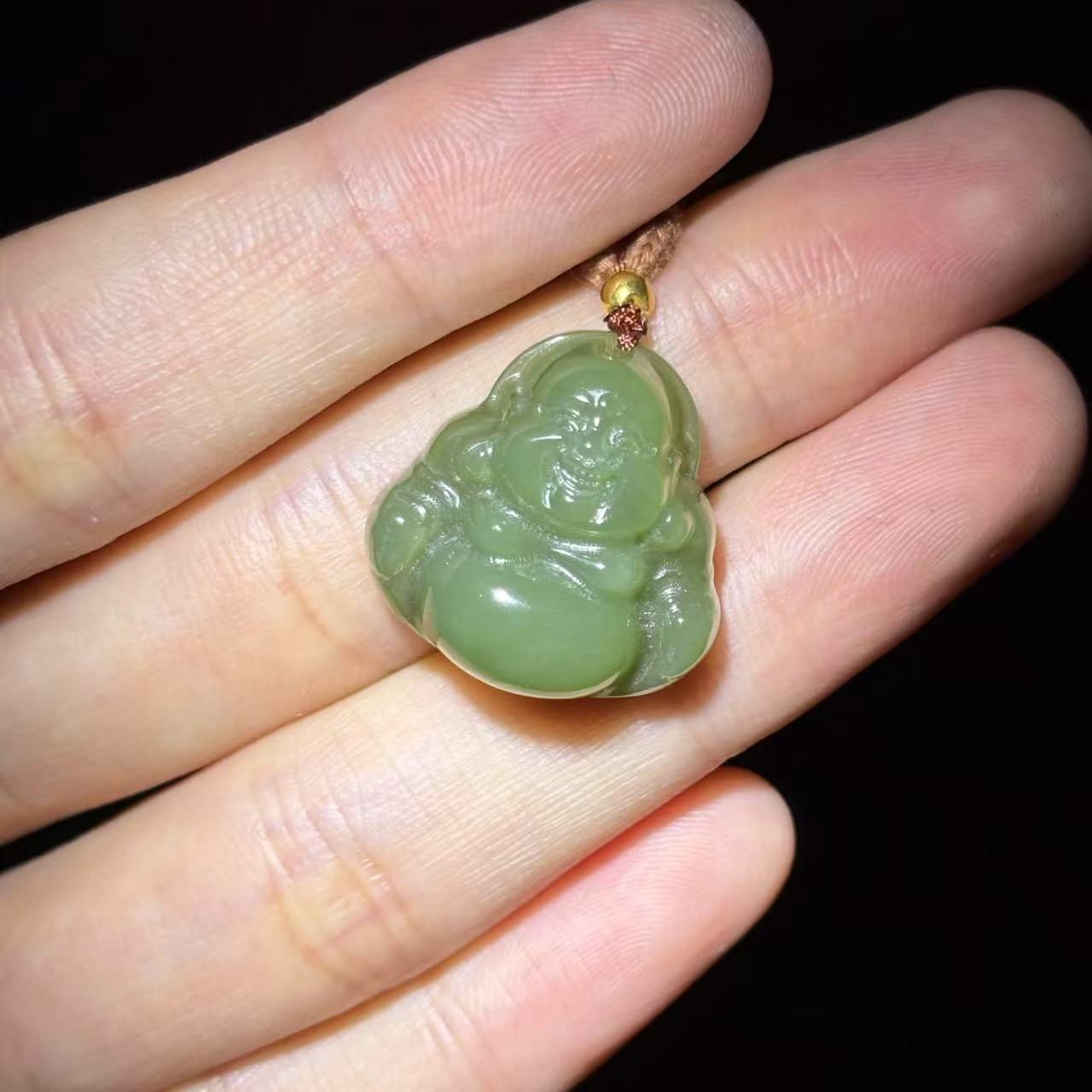 【华林宝哥】和田玉DIY佛公吊坠 含绳 BG 