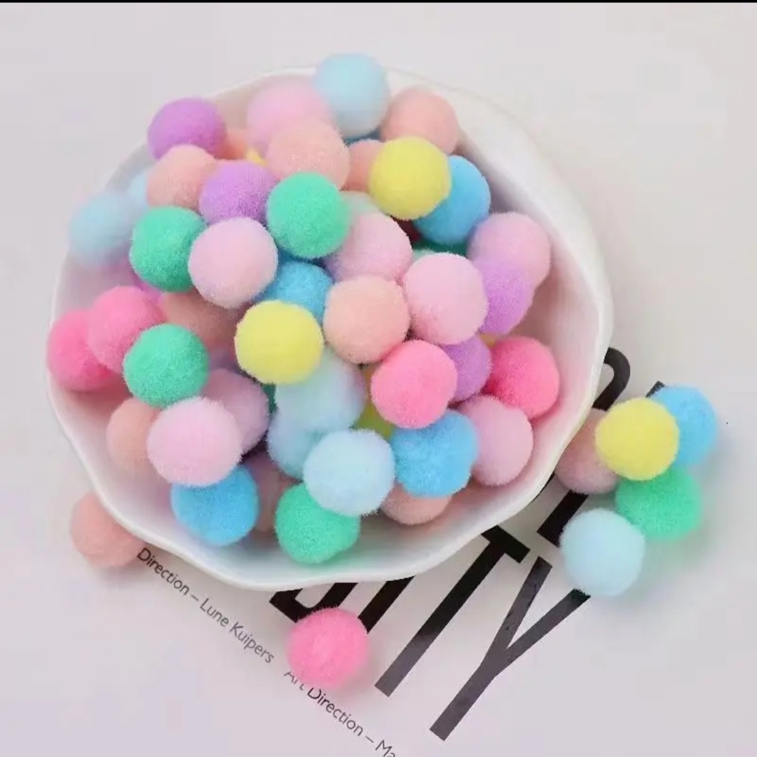 【凌先生】1cm-3cm新款马卡龙毛球DIY彩色毛球辅料幼园