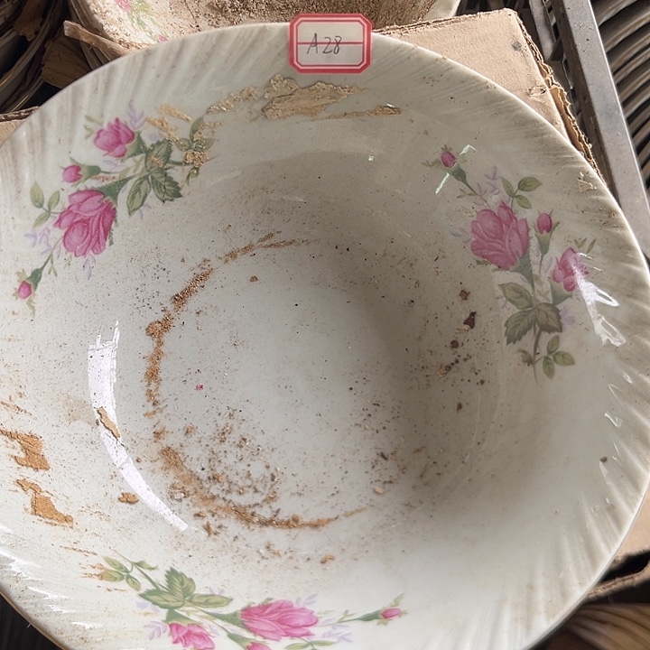 八九十年代高岭土盘碗碟有矿点A28 九英寸