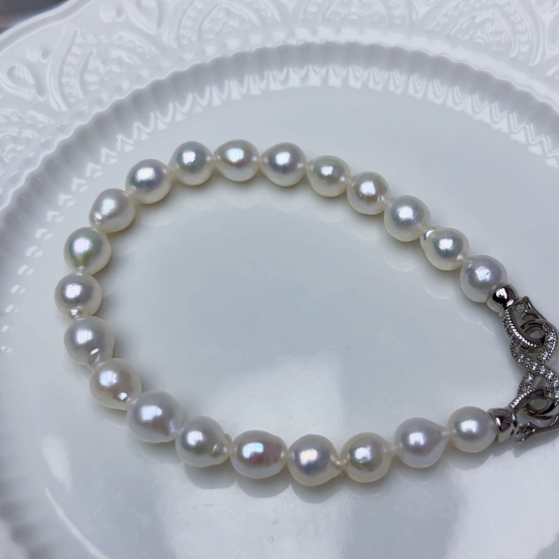 淡水珍珠手绳银S925镶嵌
