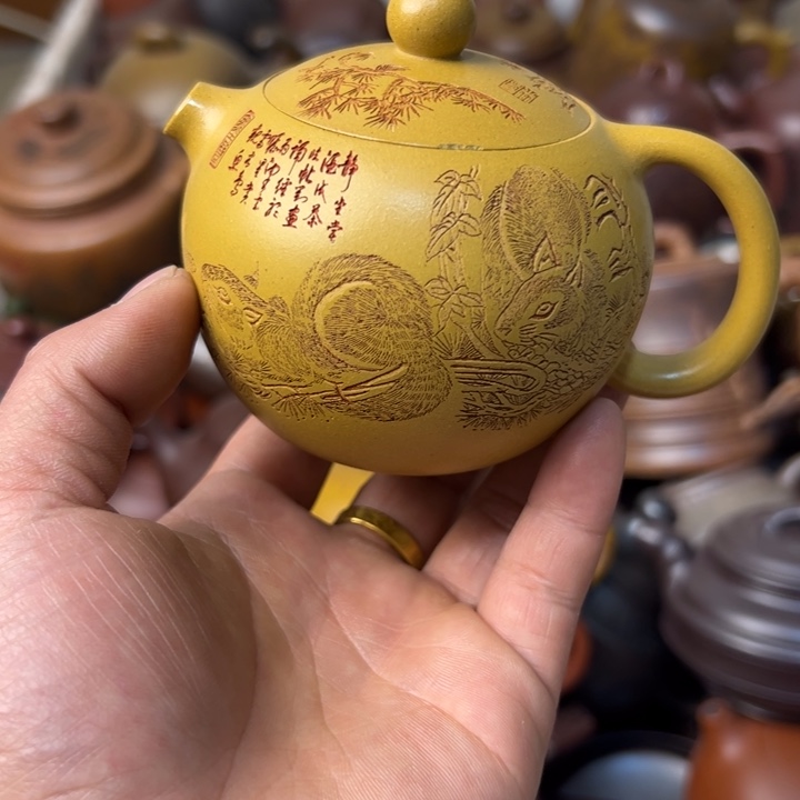 紫砂茶壶紫砂壶盖子磕碰不平