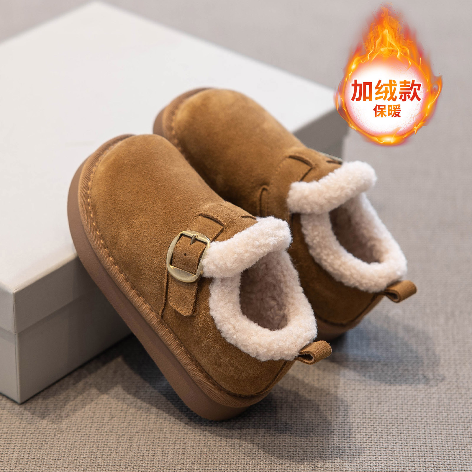 儿童雪地棉2025新款冬季宝宝鞋子女童雪地靴大童棉鞋加绒加厚冬鞋