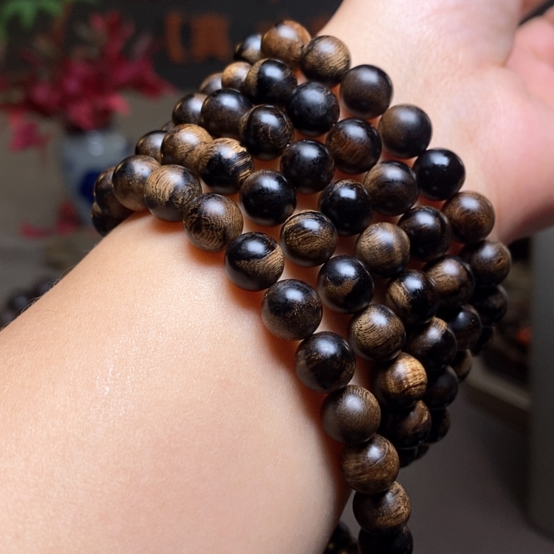 沉香手串越南芽庄瘤疤白棋楠0.8✖️108