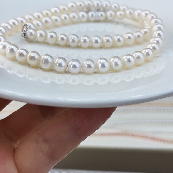 淡水珍珠颈饰银S925镶嵌6