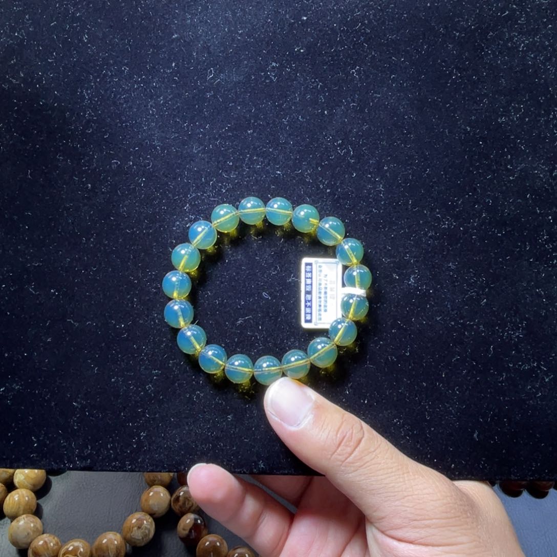 未镶嵌琥珀手串缅甸琥珀高蓝净水蓝珀手串10+规格