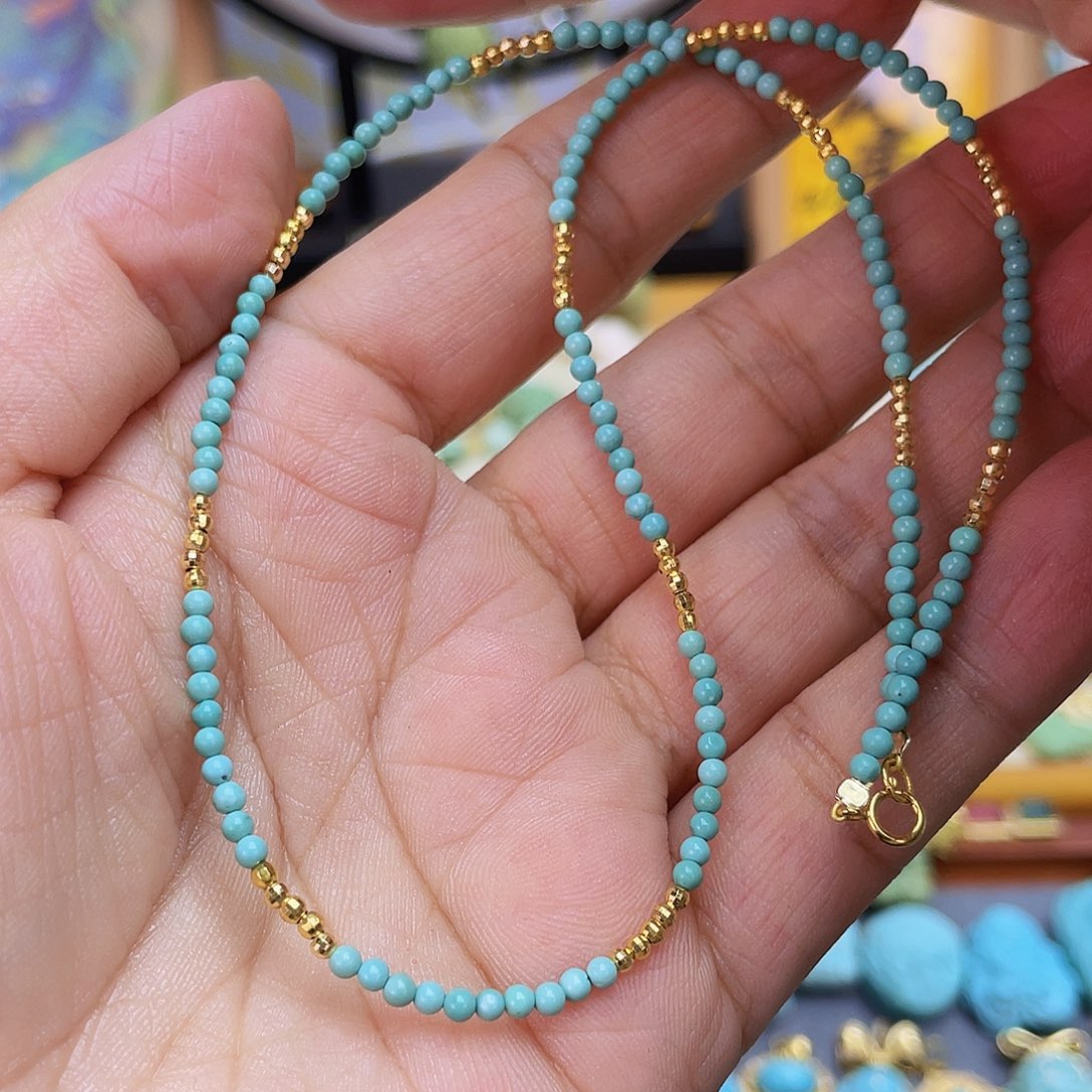 绿松石18K金镶嵌项链