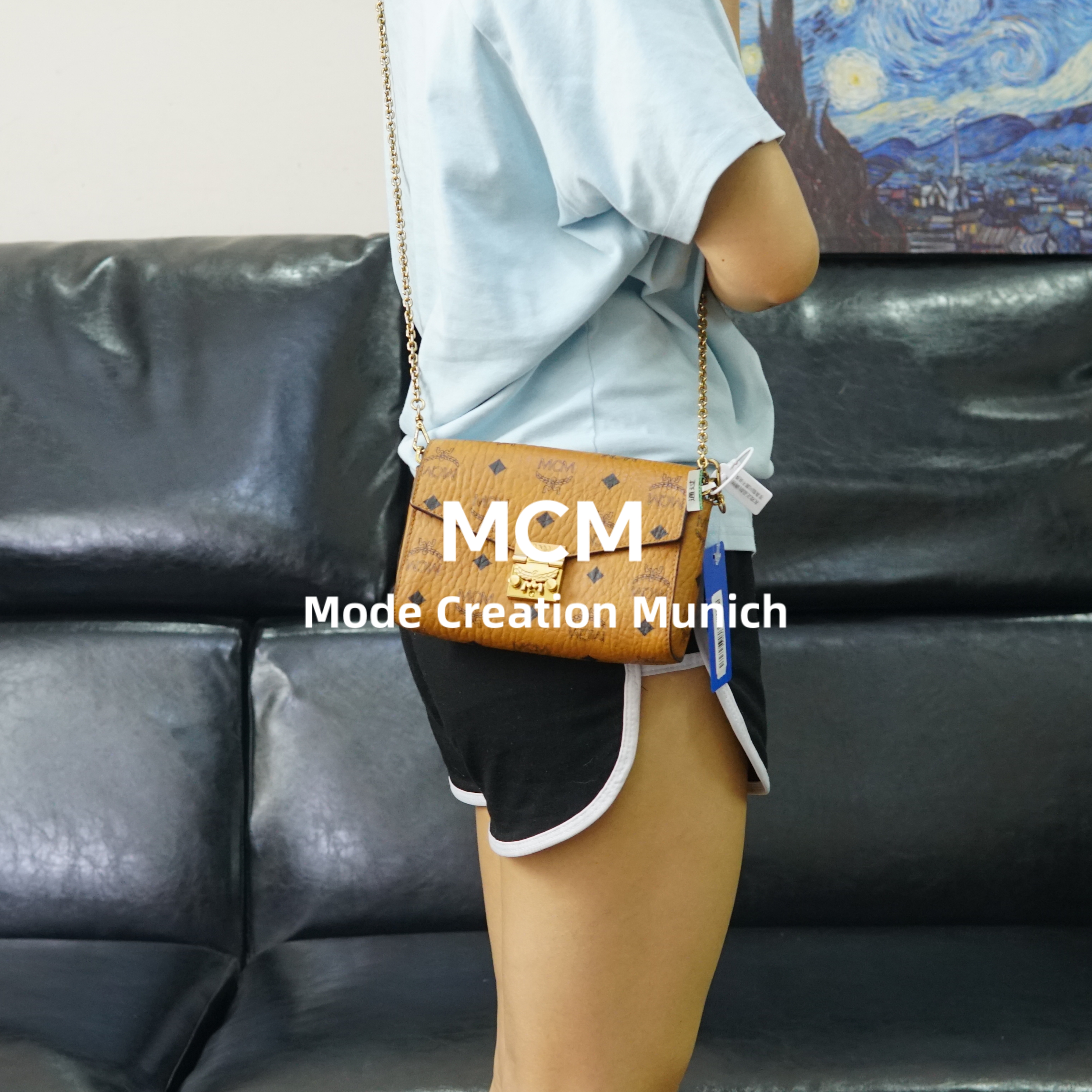95新 MCM 干邑色小号信封包/EE06613001/3001