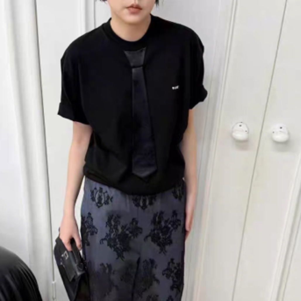 pushBUTTON 25新款领带拼接短袖T恤