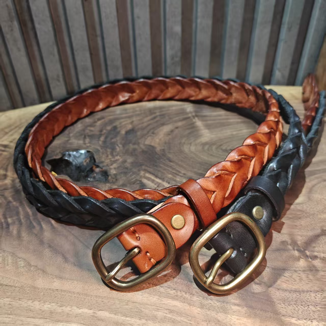 手工复古铜扣绿色腰带女头层纯牛皮配牛仔裤皮带装饰百搭裤带新款