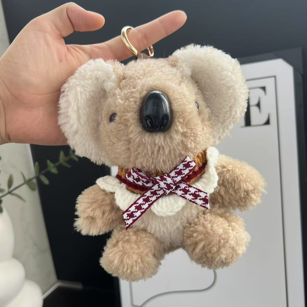 （大群新款考拉）真毛可爱考拉毛绒公仔钥匙扣装饰包包挂件