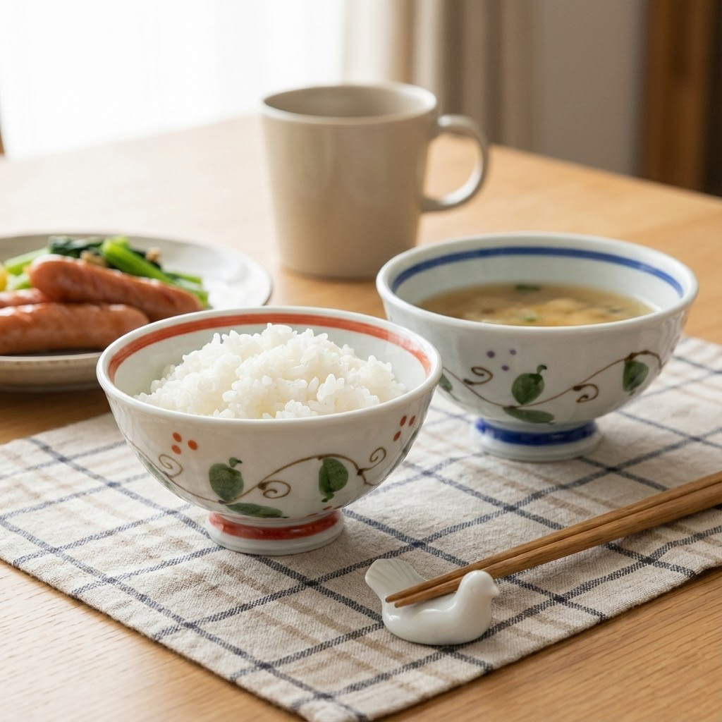 日本进口一诚点唐草轻量饭碗家用陶瓷米饭碗简约风日式汤碗餐具