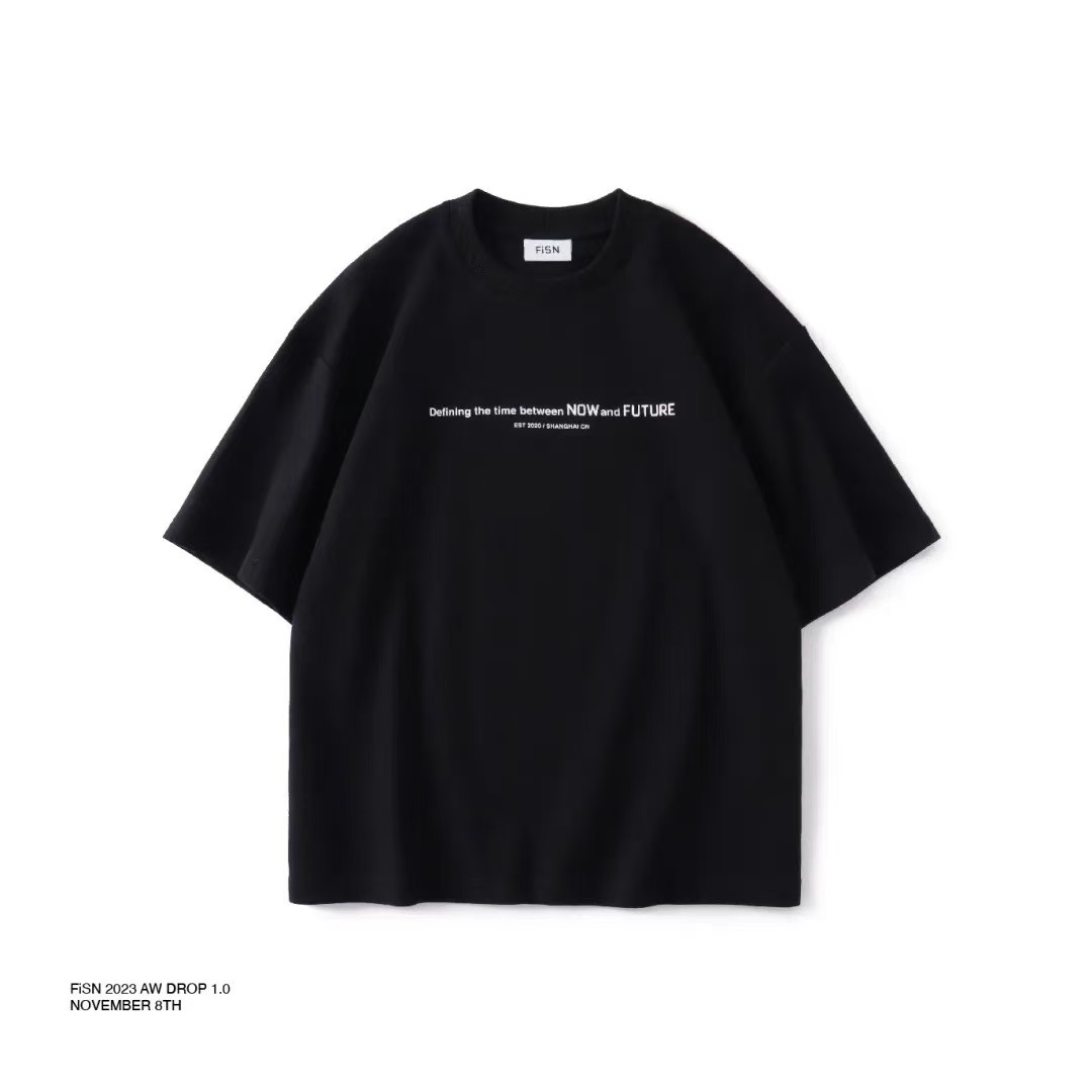 FISN DROP 1.0 Slogan黑色logo短袖 