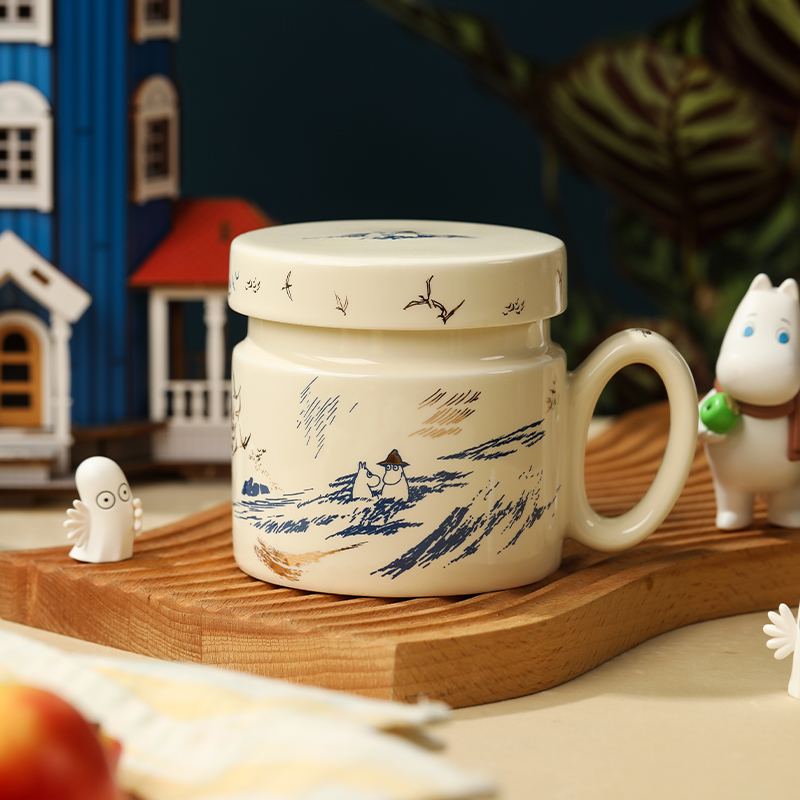 moomin姆明杯子陶瓷马克杯带盖家用喝水杯子高颜值泡茶杯女生