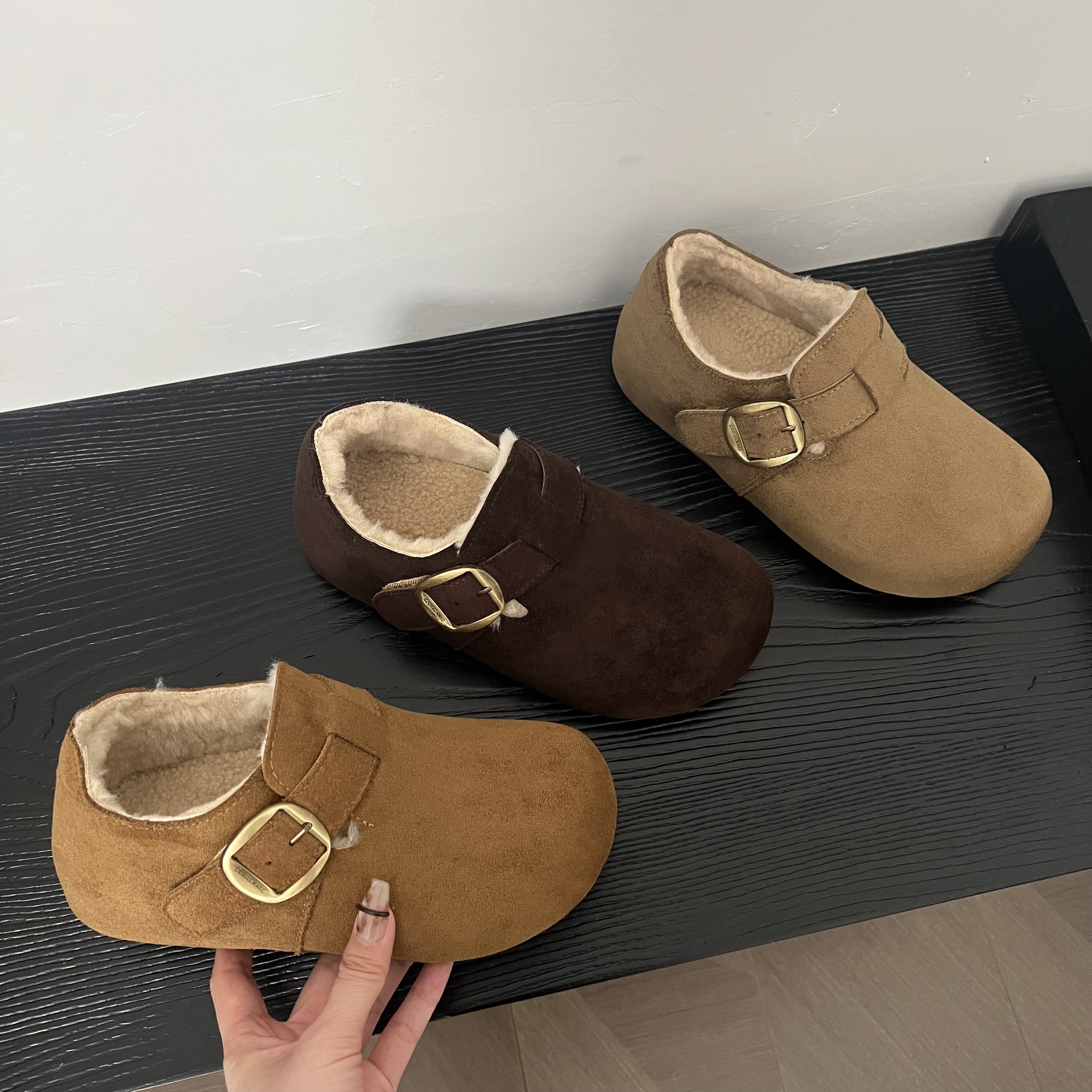 4cm厚底内增高加绒保暖勃肯鞋女2025冬新款爆款休闲百搭舒适棉鞋