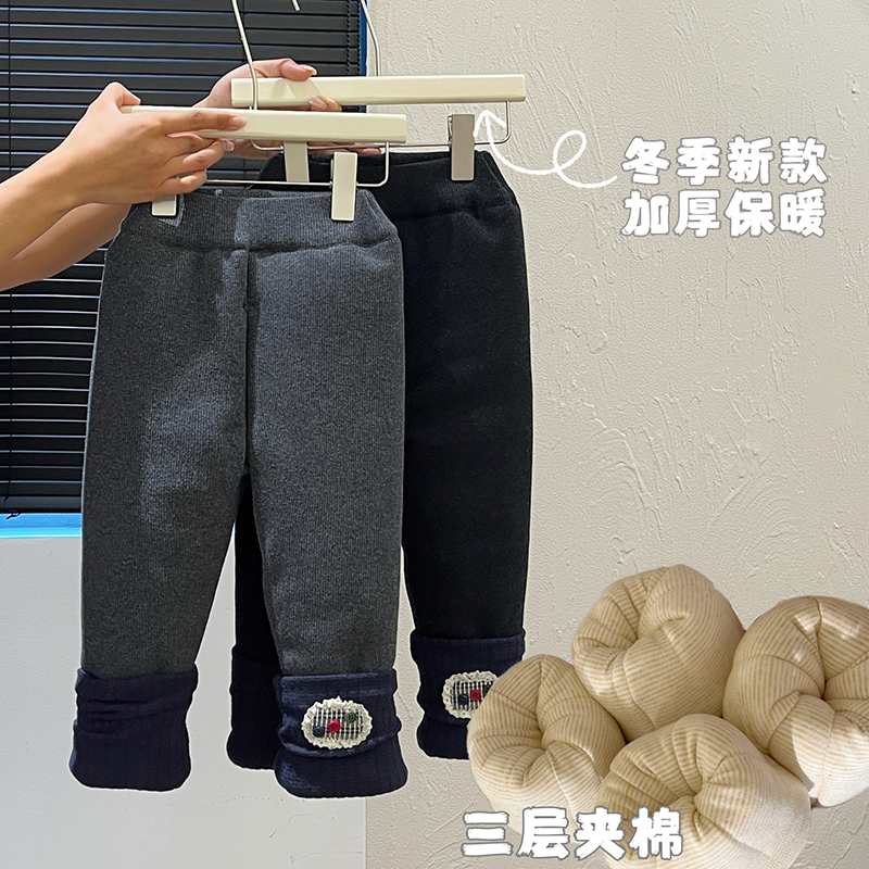 女童秋冬季三层夹棉加厚打底裤宝宝韩版保暖裤子儿童外穿童装潮款