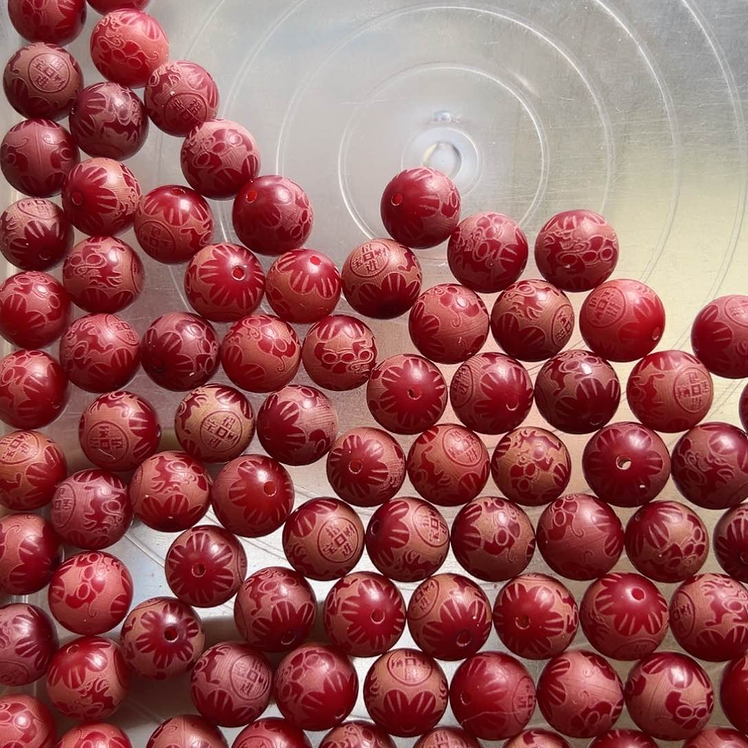 菩提根/象牙果吊坠招米宝100颗卡12红圆