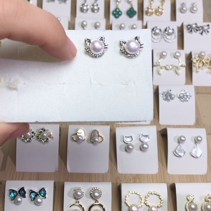 淡水珍珠耳饰银S925镶嵌