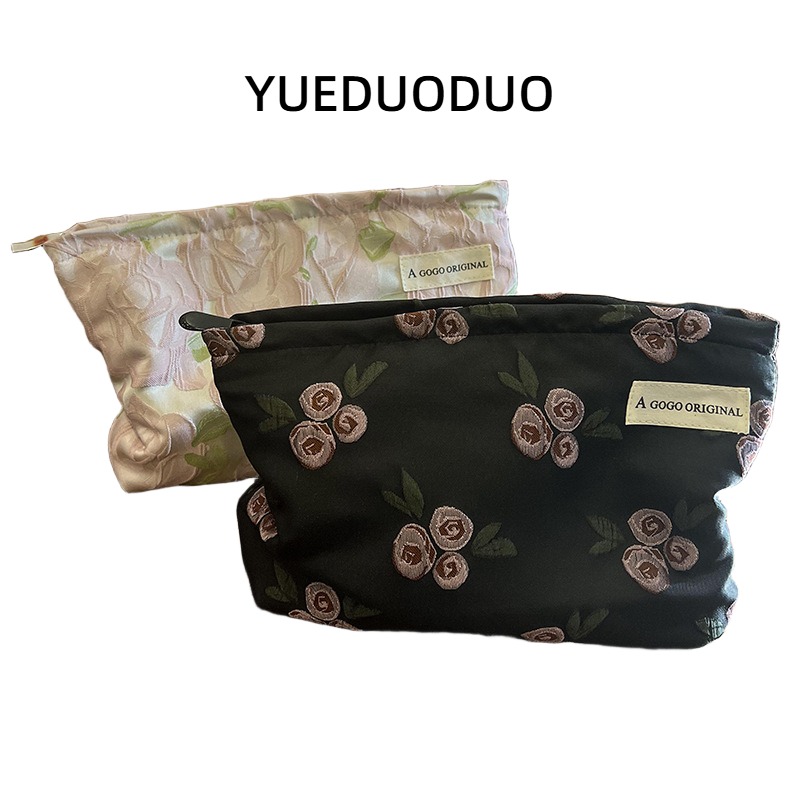 【越多多专属】小清新玫瑰化妆包新品大容量便携收纳旅行洗漱包