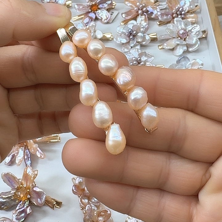 淡水珍珠发饰银S925镶嵌