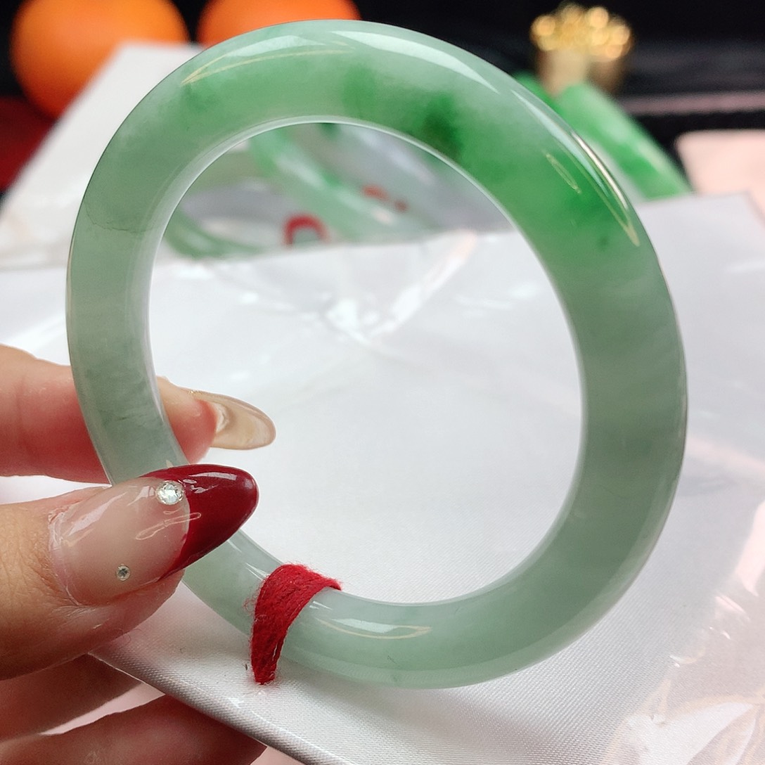 翡翠手镯未镶嵌1162圆条53