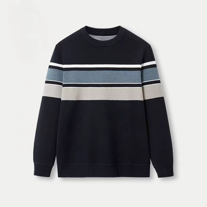 【老何童装】男士舒适加绒圆领卫衣4Y050A