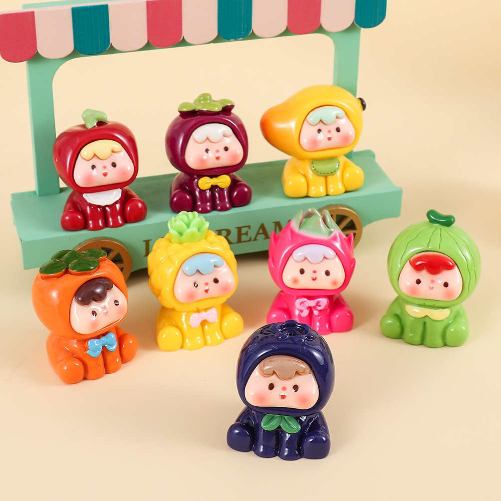 四代实色水果崽崽创意萌粒摆件可爱