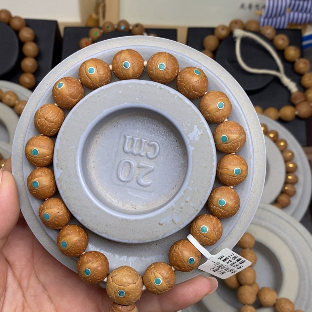 凤眼菩提手串12mm镶嵌松石福利