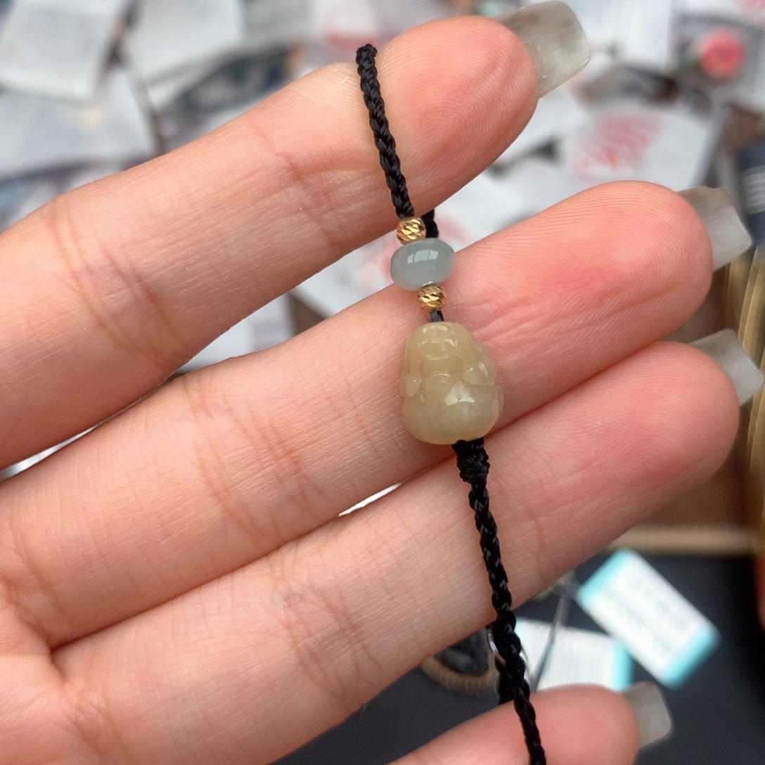18K金镶嵌挂件翡翠