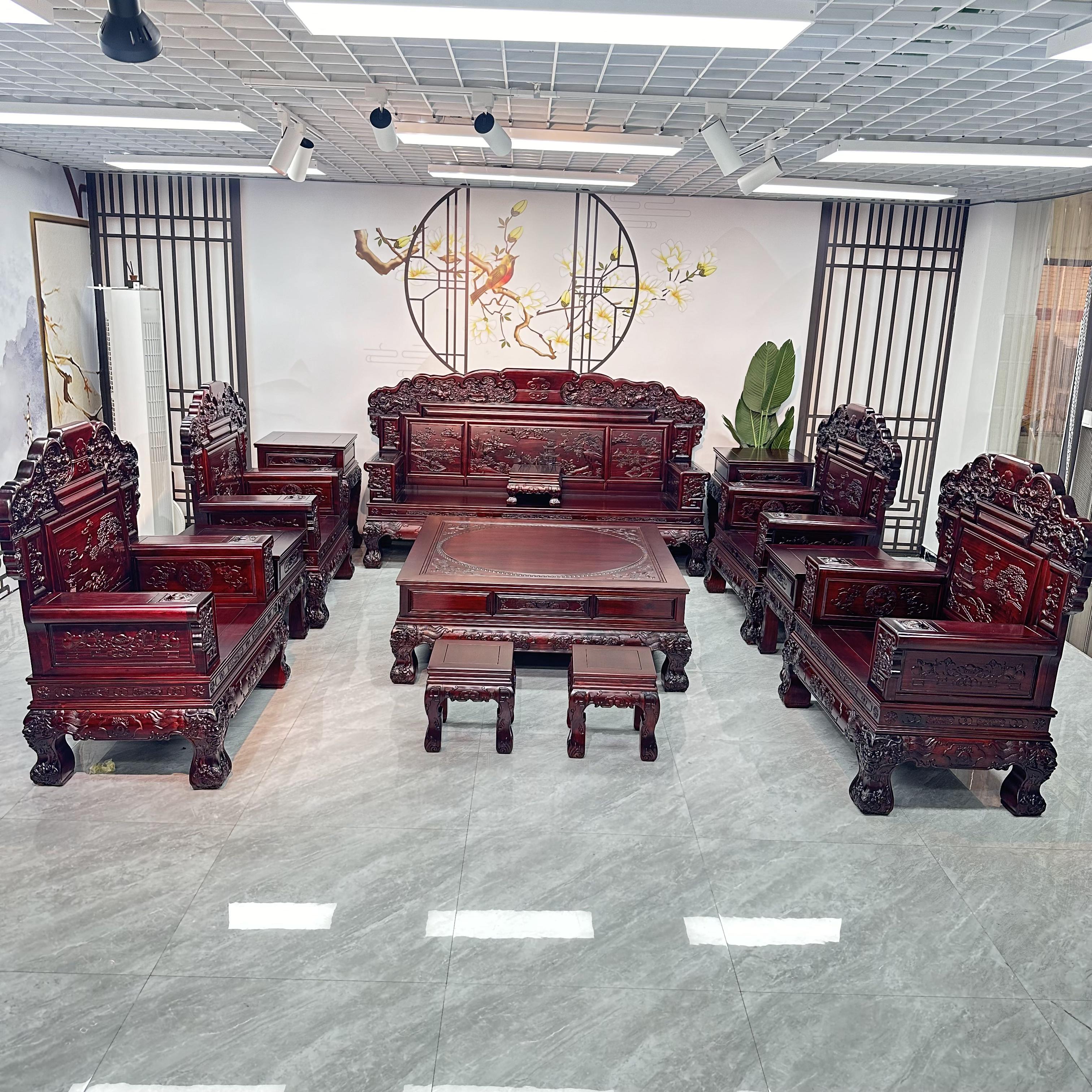 锦绣前程大气全实木沙发榫卯结构