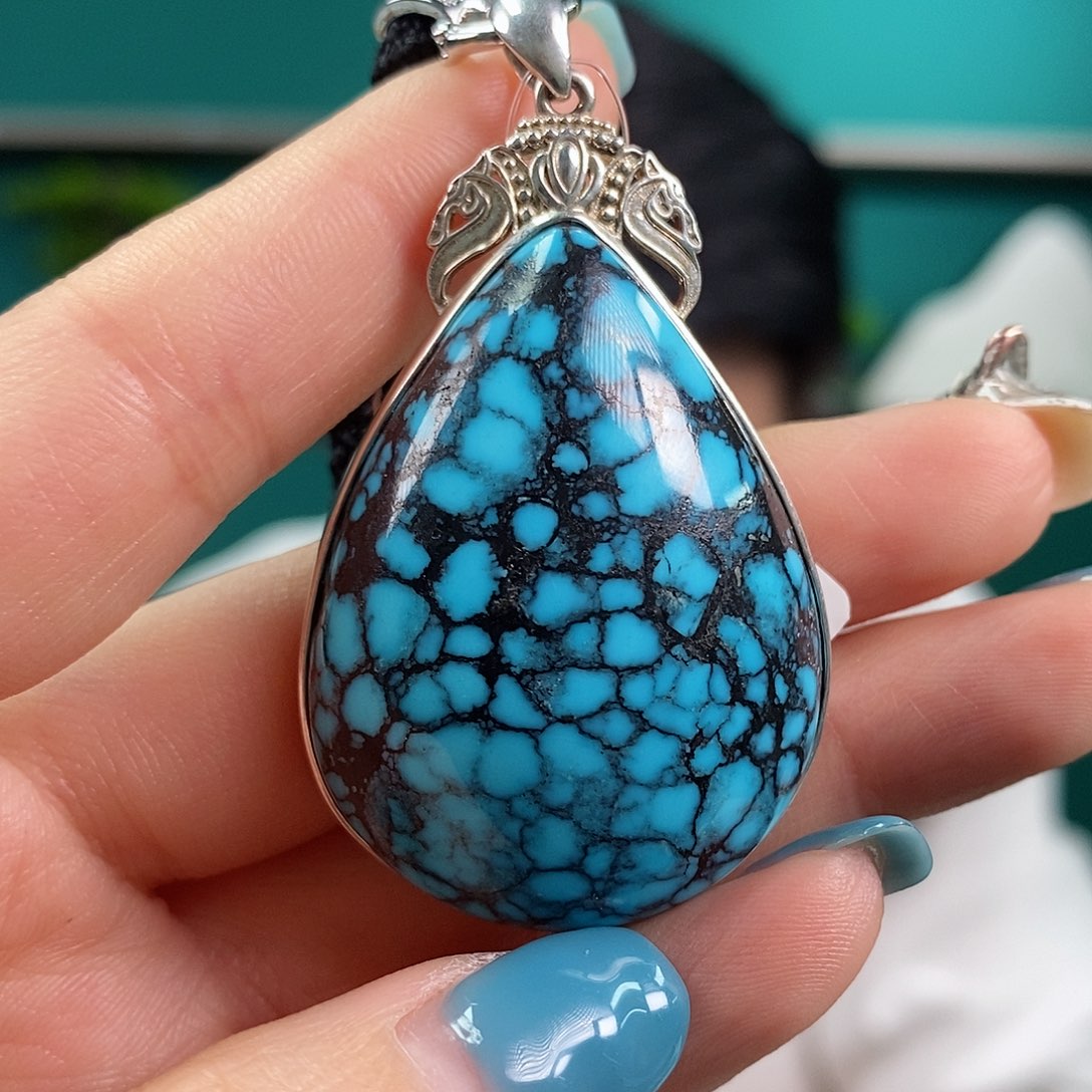 绿松石珠宝奇石银S925镶嵌