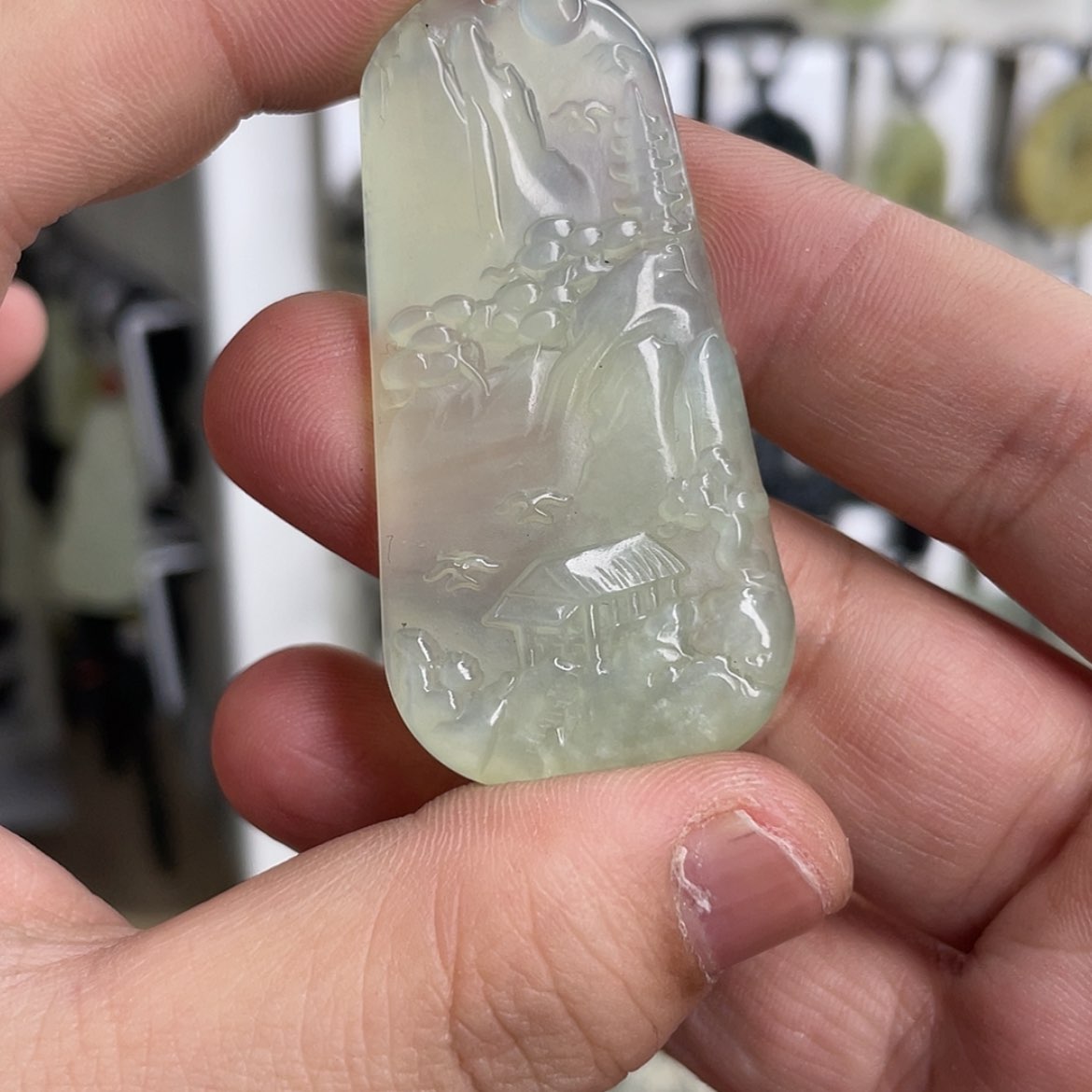 【闪购商品】岫玉颈饰未镶嵌山水