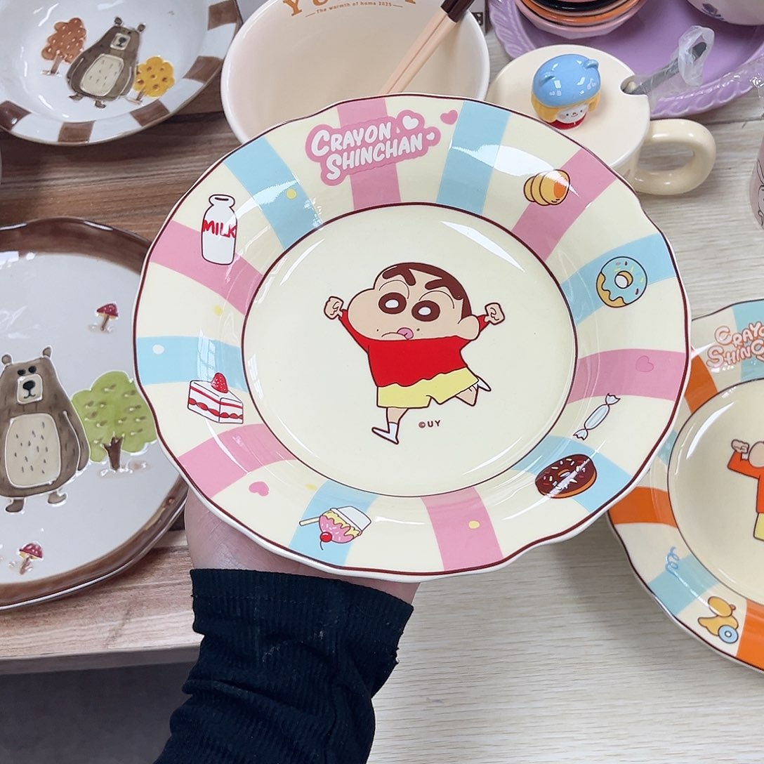 陶瓷蜡笔小新8寸深盘陶瓷餐具系列