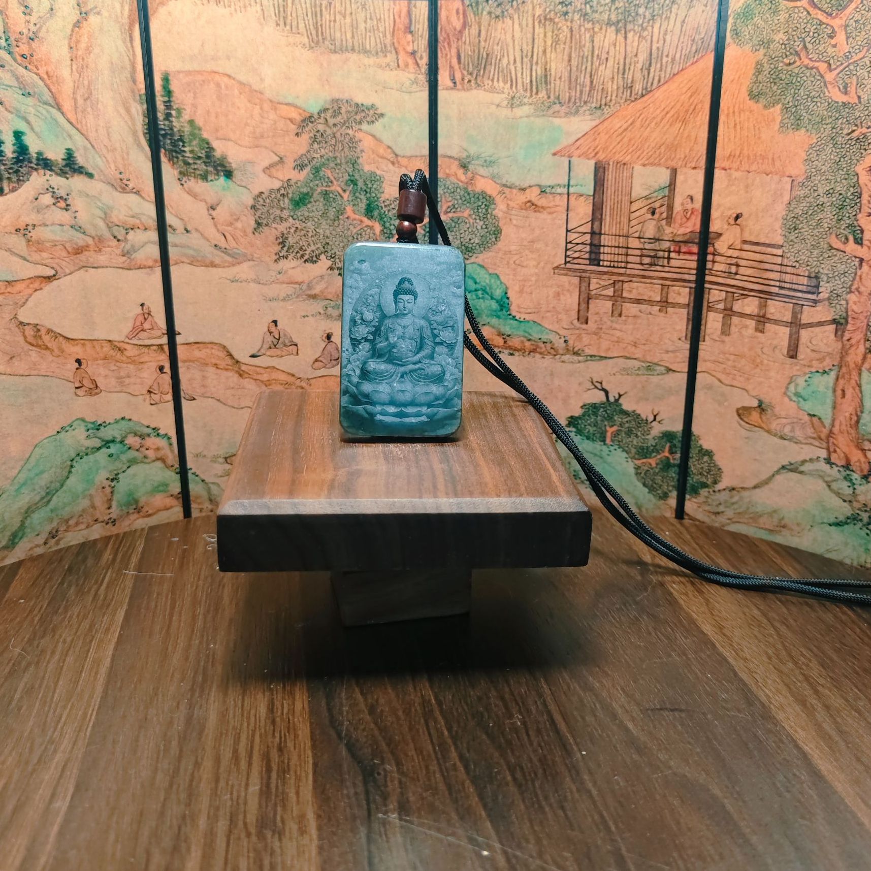 G和田玉阿弥陀佛影雕吊坠0617