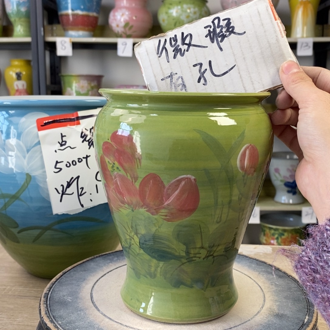 景德镇手工手绘陶瓷花盆