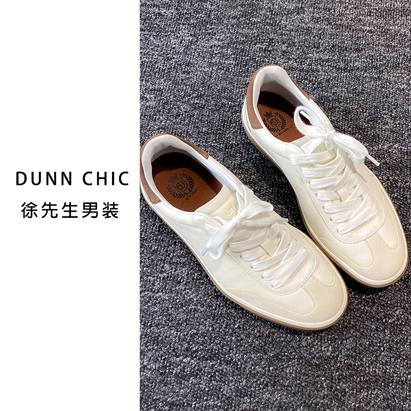 徐先生黑标米色牛皮高定休闲德训鞋8907【杜恩】