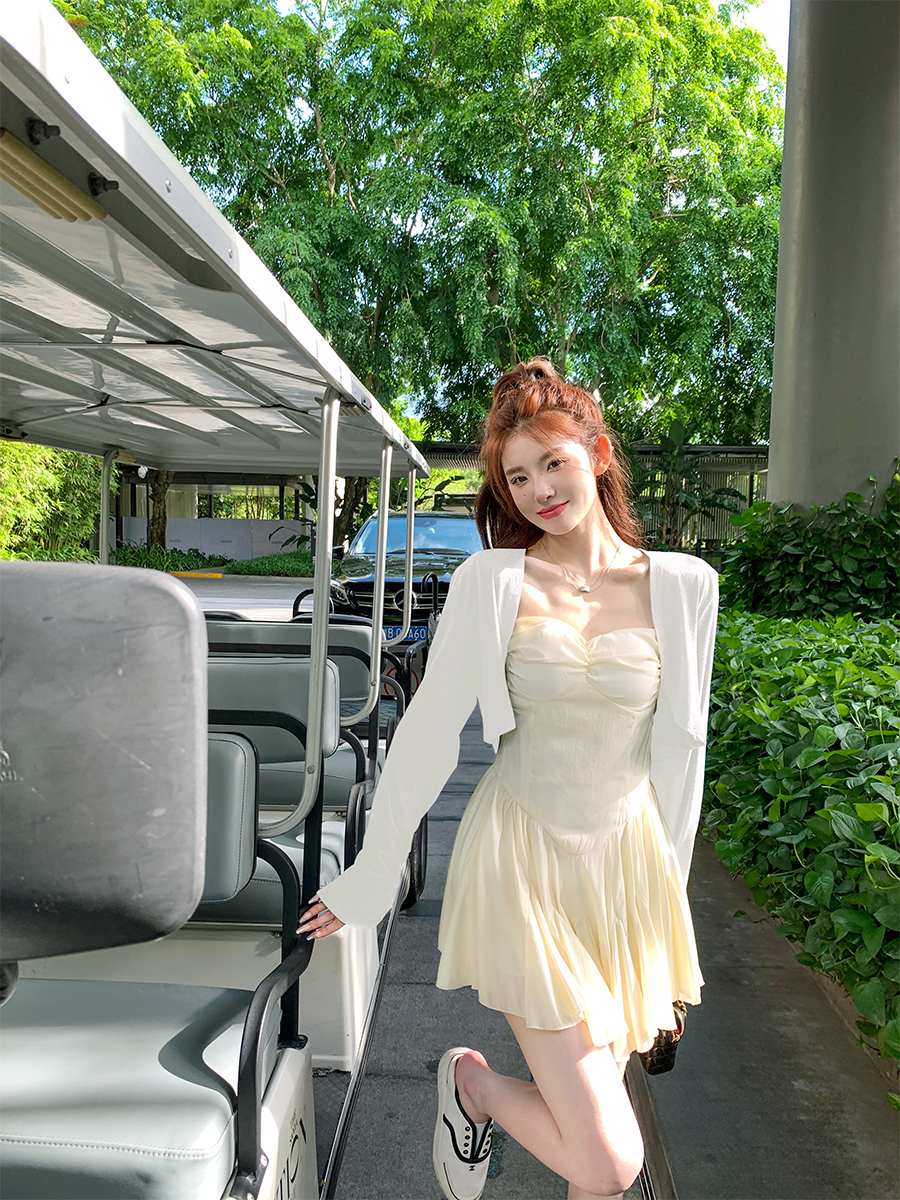 alex stevens夏季防晒小坎肩罩衫短款外搭吊带裙子披肩开衫女上衣