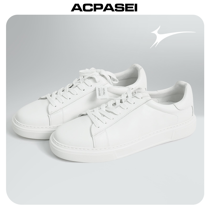 ACPASEI 艾格柏丝 纯色透气白色休闲板鞋春夏运动鞋板鞋鞋子系带