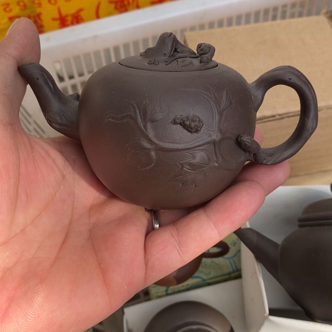 紫砂茶壶80年代紫泥松鼠葡萄170cc原包装