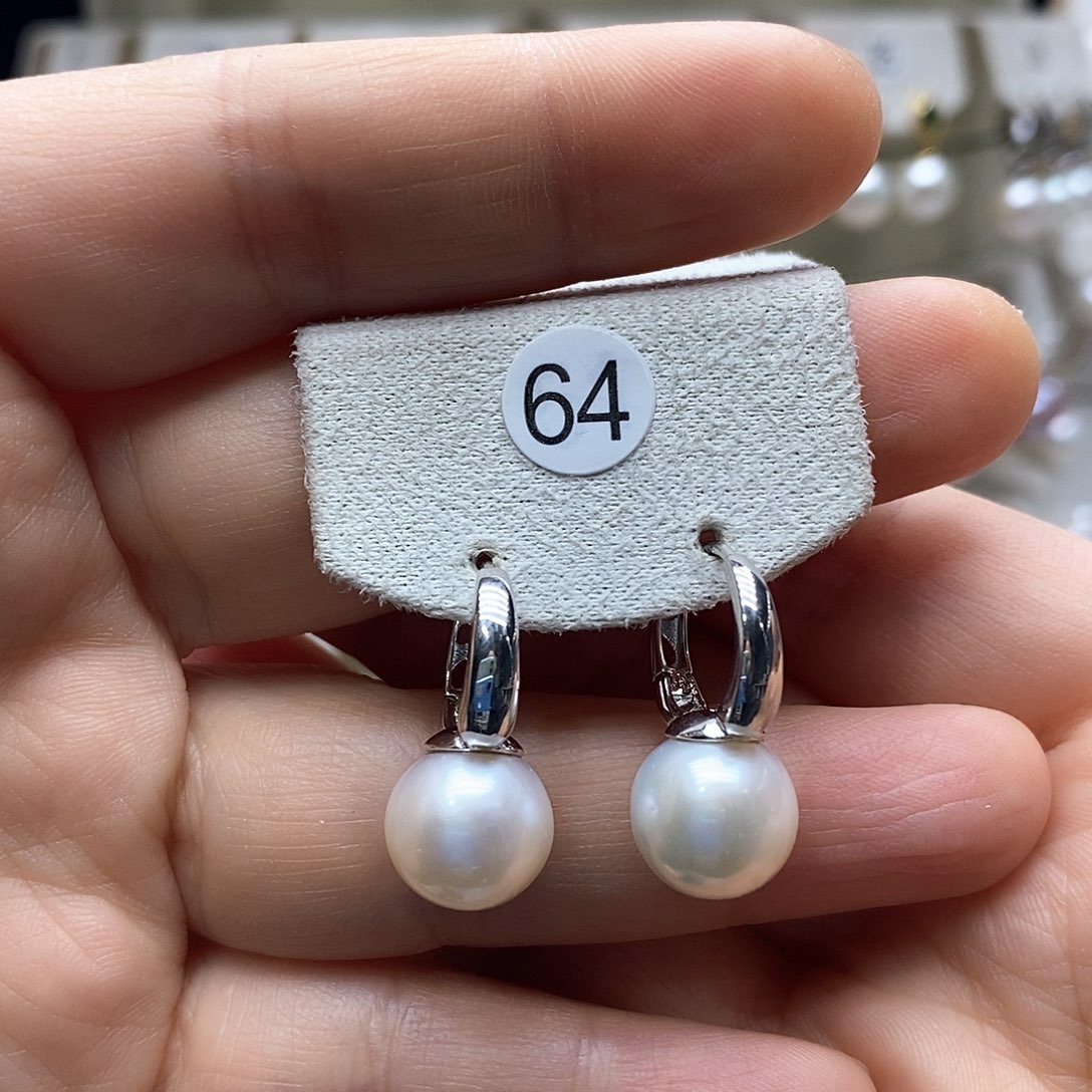 淡水珍珠耳饰银S925镶嵌