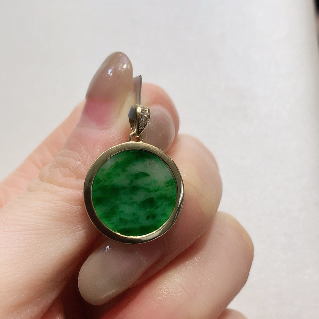 翡翠银S925镶嵌吊坠(不含链)