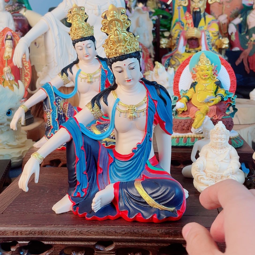 来***爸石材自在观音摆件20