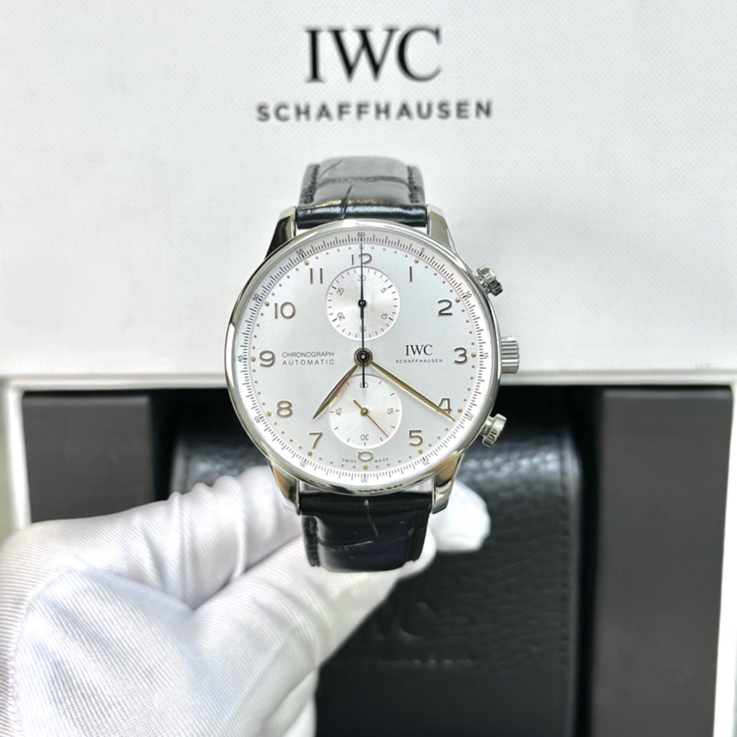 99新 IWC/万国 IW371604葡萄牙41精钢/银盘数字刻皮带/全套/22年