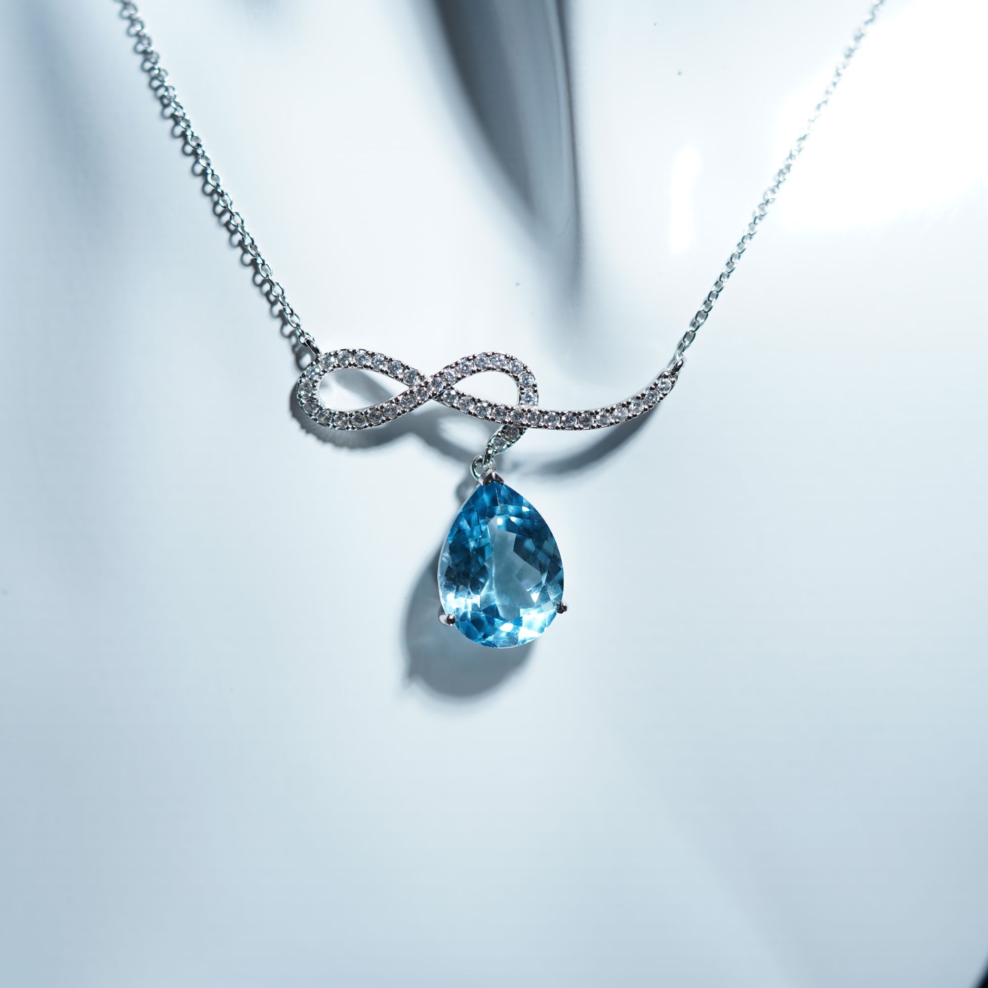 JSTPX0021-托帕石天蓝项链(单颗约：13CT)