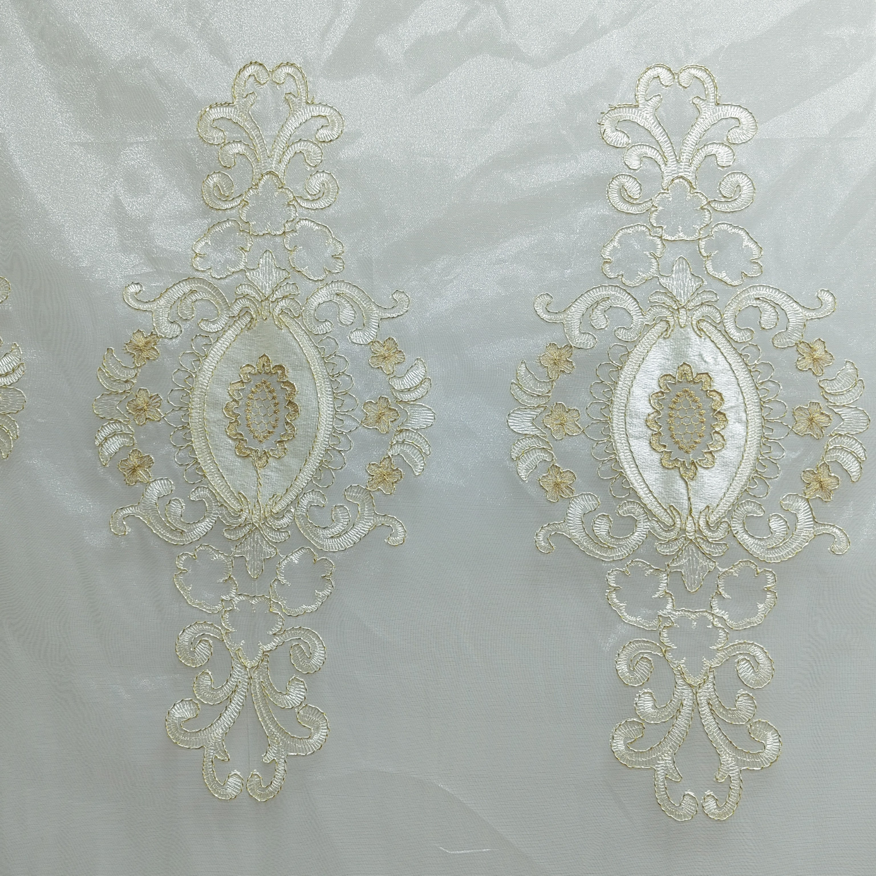 01248 挂钩款式平价成品刺绣客厅奢华窗纱幅宽7米高2.7米免费对开