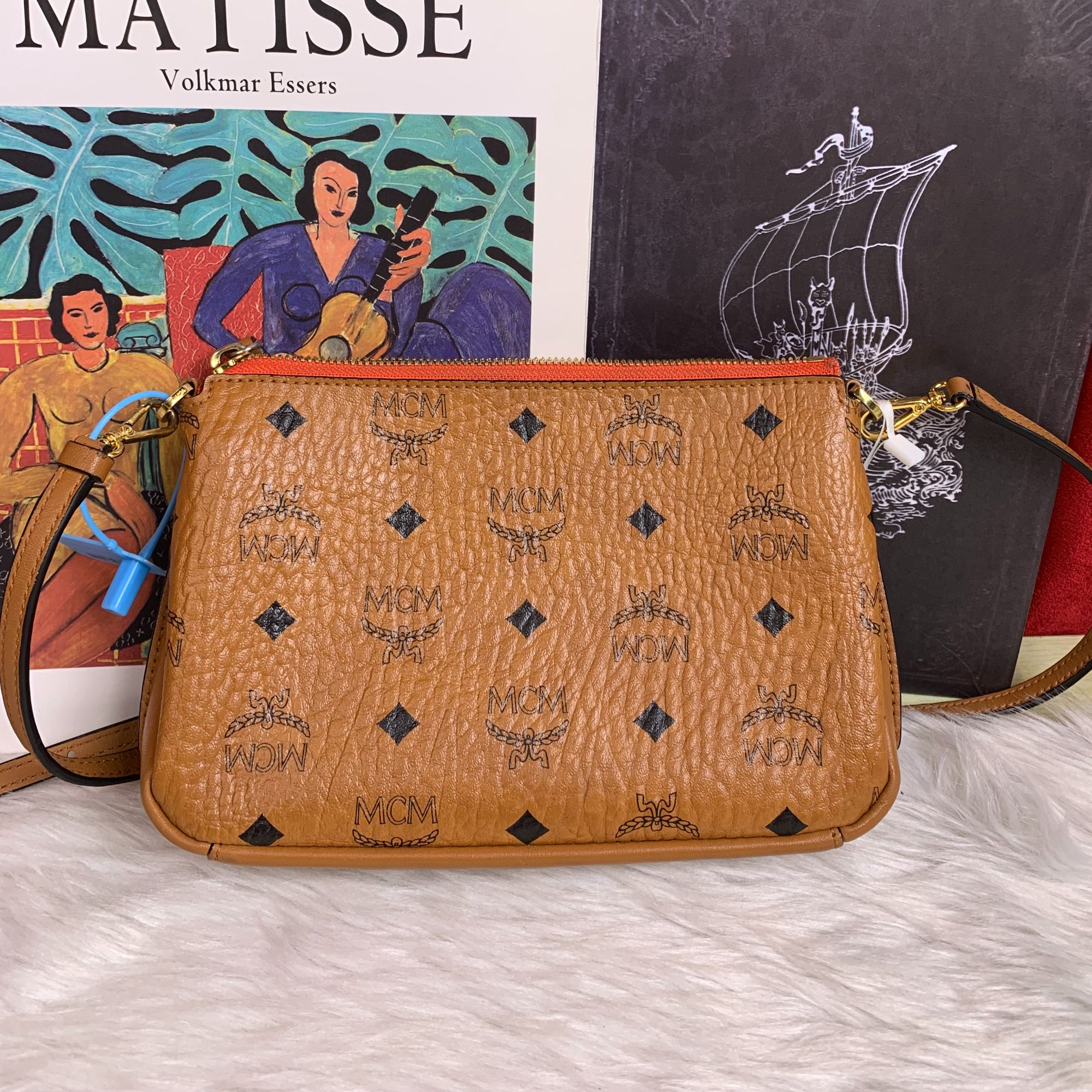 95新 MCM 干邑色麻将包/KH08511058/1058